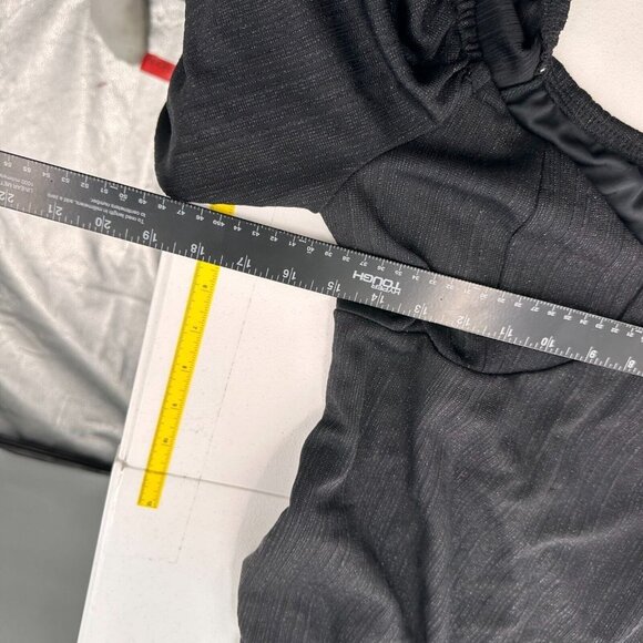 And Now This Black Long-Sleeve Knit Mini Dress Size M Smocked Metallic Babydoll - Picture 3 of 11